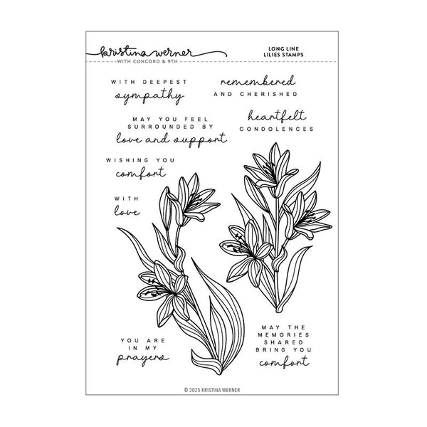 Concord & 9th Clear Stamps Long Line Lilies
