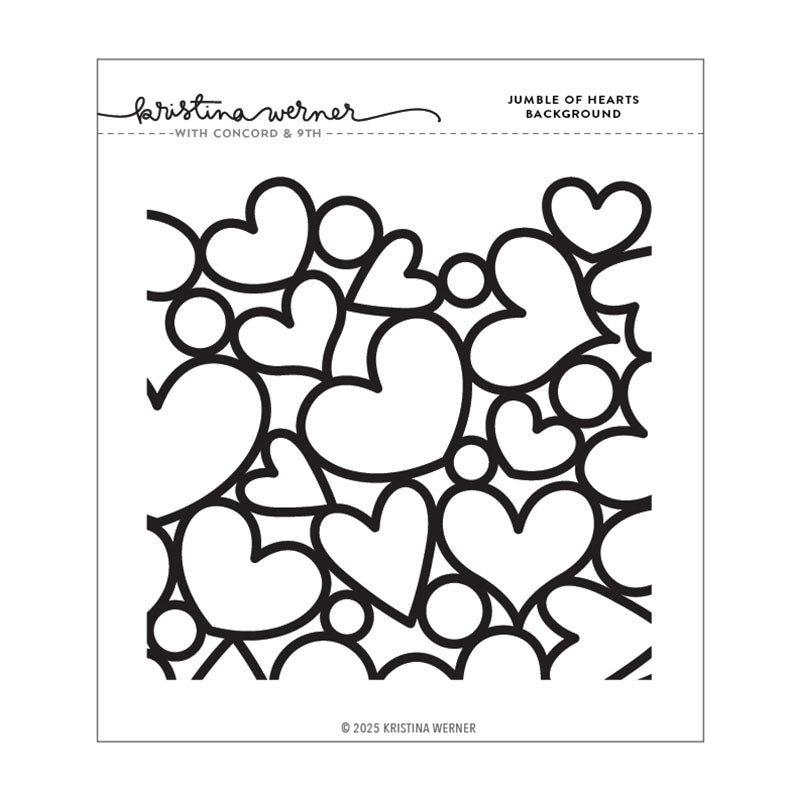 Concord & 9th Cling Stamp Jumble of Hearts