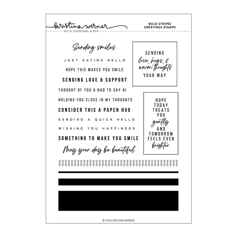 Concord & 9th Clear Stamps Bold Stripes Greetings