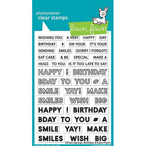 Lawn Fawn Clear Stamps Offset Sayings: Birthday