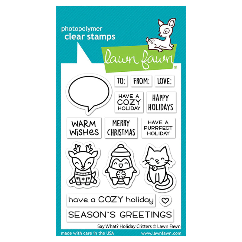 Lawn Fawn Clear Stamps Say What? Holiday Critters