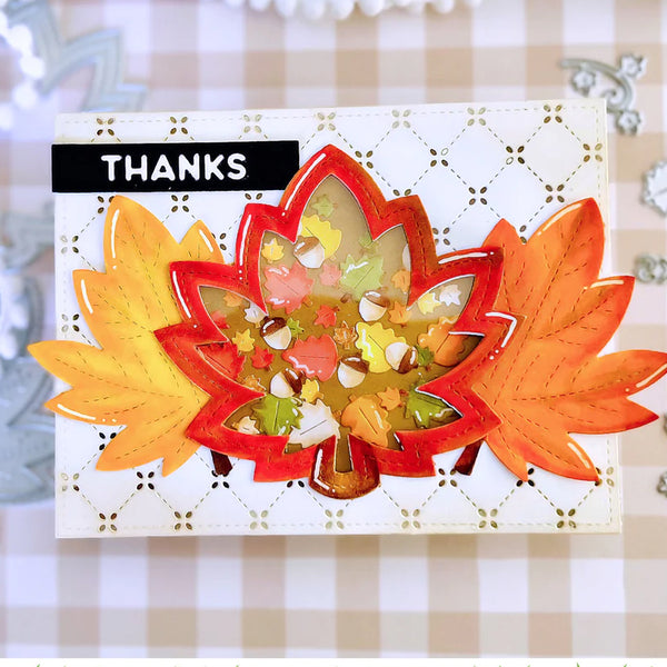 Lawn Fawn Dies Stitched Maple Leaf Frame