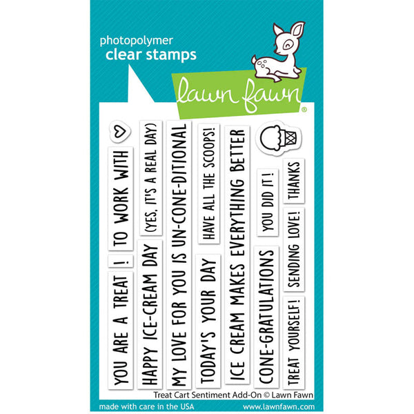 Lawn Fawn Clear Stamps Treat Cart Sentiments Add-On
