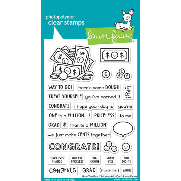 Lawn Fawn Clear Stamps How You Bean? Money Add-On