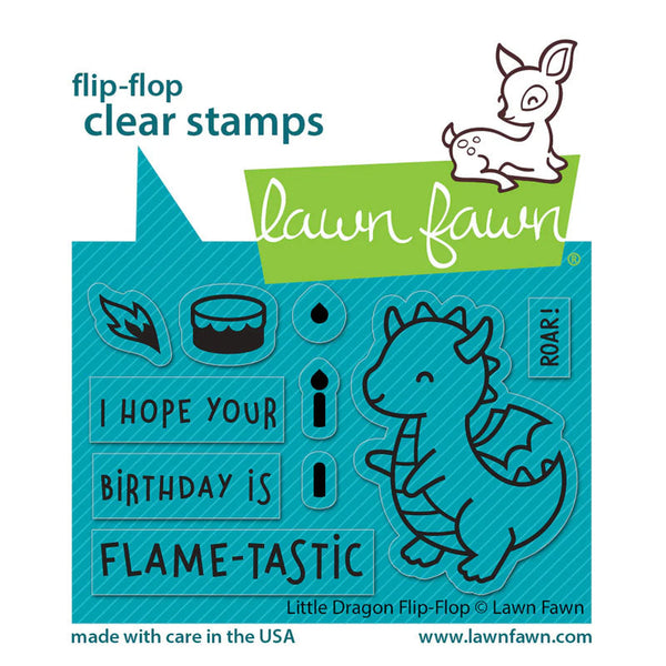 Lawn Fawn Clear Stamps Little Dragon Flip-Flop