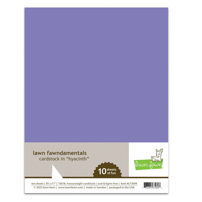 Lawn Fawn Cardstock 8.5x11 10pc Hyacinth