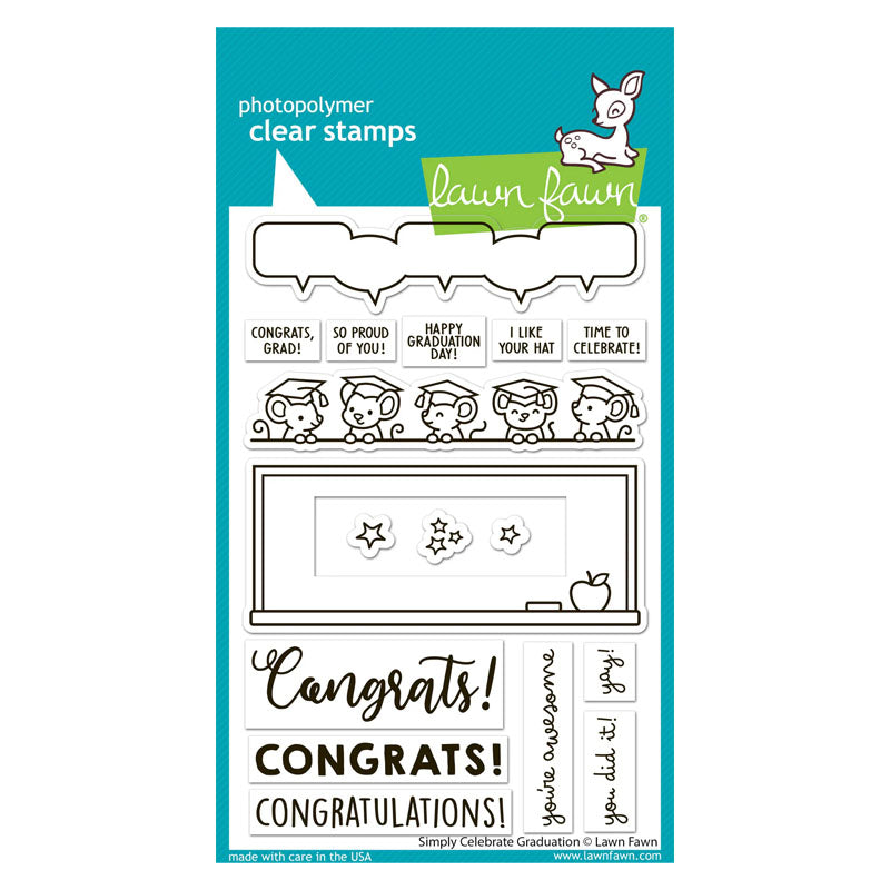 Lawn Fawn Clear Stamps Simply Celebrate Graduation