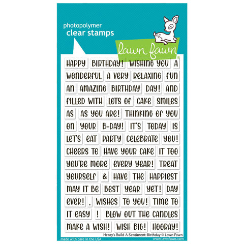 Lawn Fawn Clear Stamps Henry's Build-A-Sentiment: Birthday