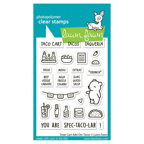 Lawn Fawn Clear Stamps Treat Cart Add-On: Tacos