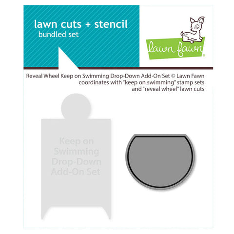 Lawn Fawn Dies Reveal Wheel Keep On Swimming Drop-down Add-On