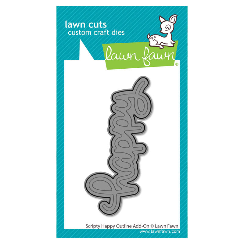 Lawn Fawn Dies Scripty Happy Outline Add-On