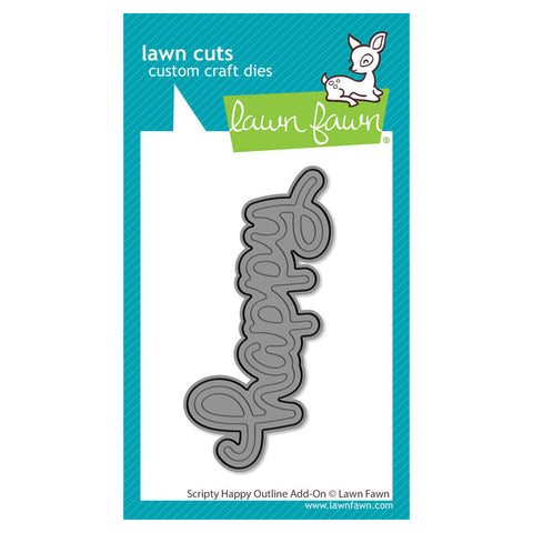 Lawn Fawn Dies Scripty Happy Outline Add-On
