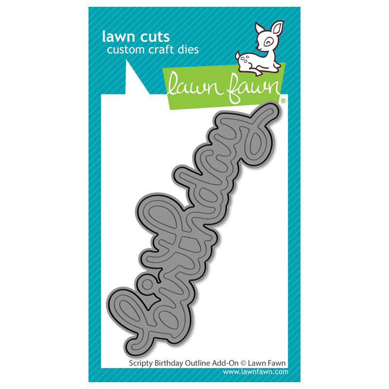 Lawn Fawn Dies Scripty Birthday Outline Add-On