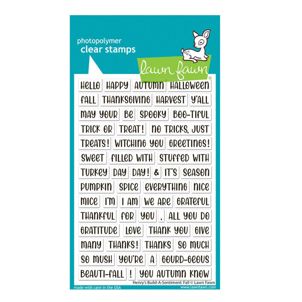 Lawn Fawn Clear Stamps Henry's Build A Sentiment: Fall