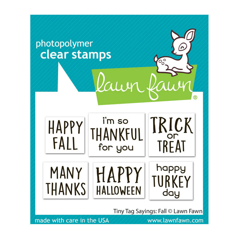 Lawn Fawn Clear Stamps Tiny Tag Sayings: Fall