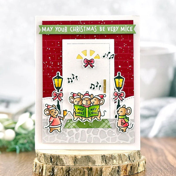 Lawn Fawn Stencil Caroling Mice