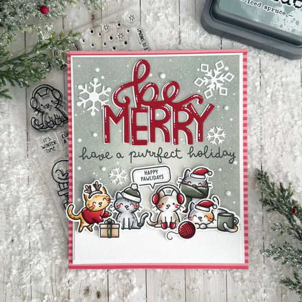 Lawn Fawn Clear Stamps Cozy Cats Christmas Add-On
