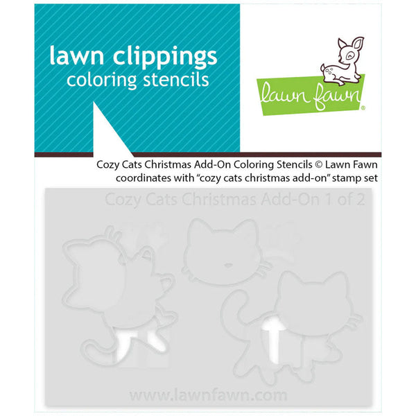 Lawn Fawn Stencil Cozy Cats Christmas Add-On