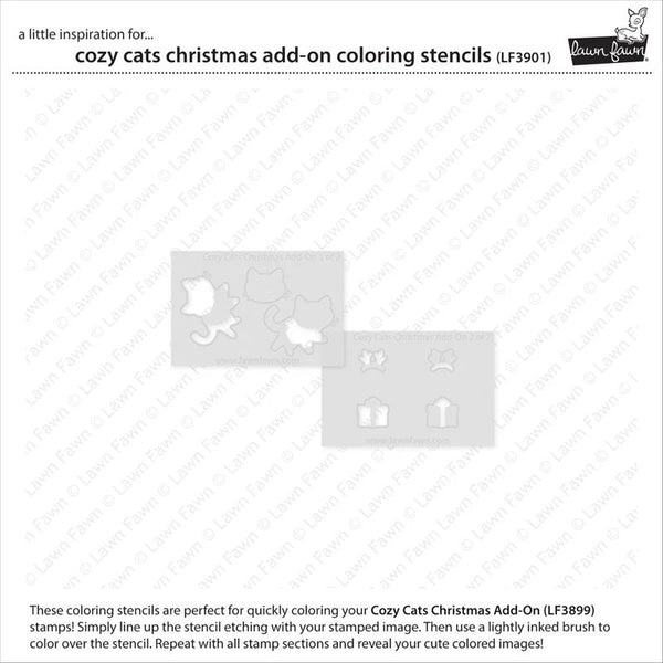 Lawn Fawn Stencil Cozy Cats Christmas Add-On