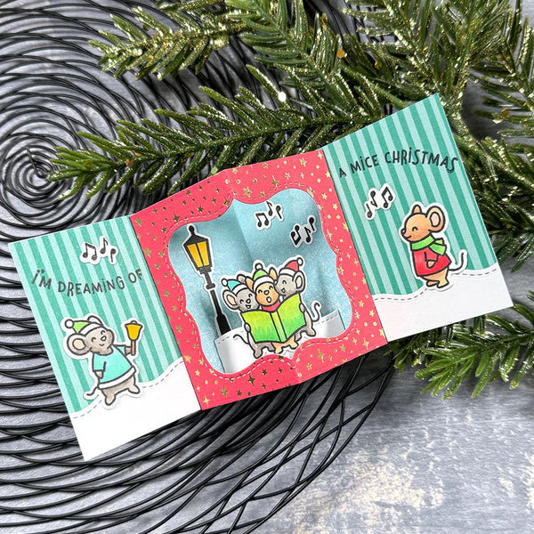 Lawn Fawn Dies Center Picture Window Card Holiday Add-On