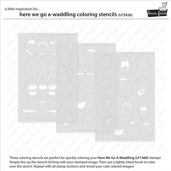 Lawn Fawn Stencil Here We Go A-Waddling