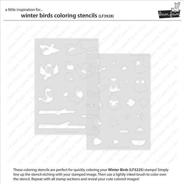 Lawn Fawn Stencil Winter Birds