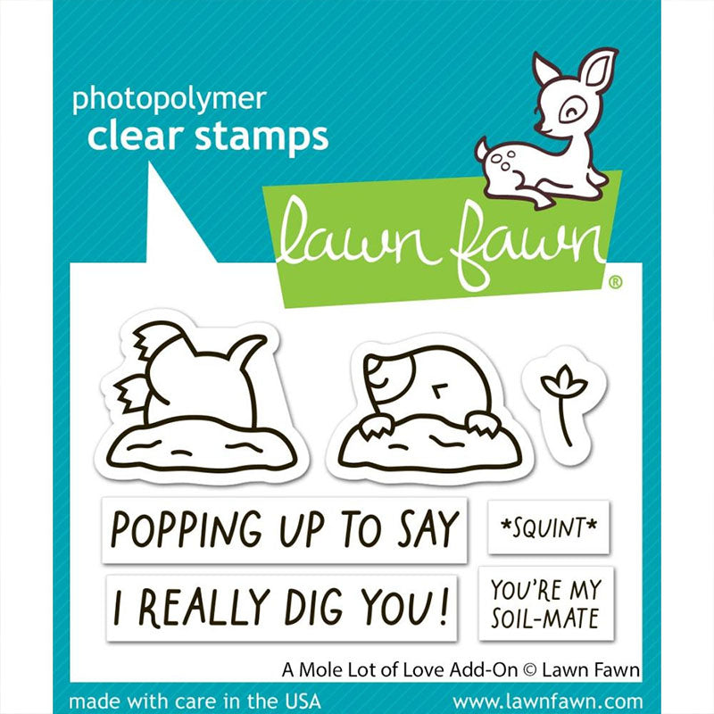 Lawn Fawn Clear Stamps A Mole Lot of Love Add-On