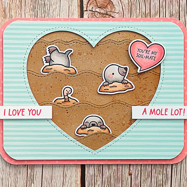 Lawn Fawn Stencil A Mole Lot of Love Add-On