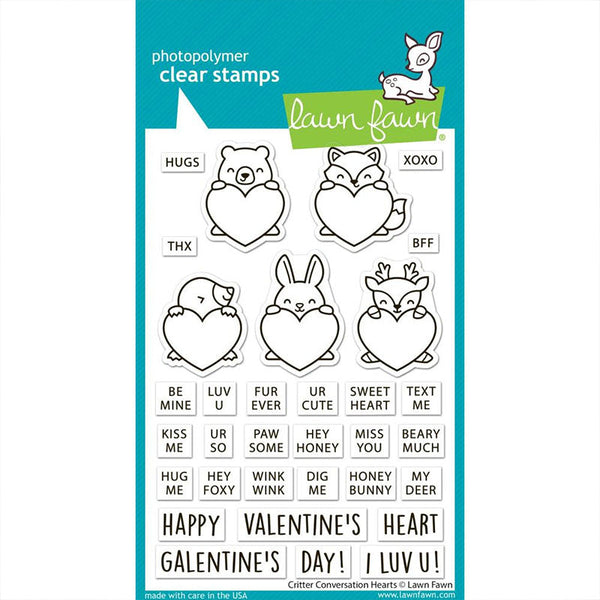 Lawn Fawn Clear Stamps Critter Conversation Hearts