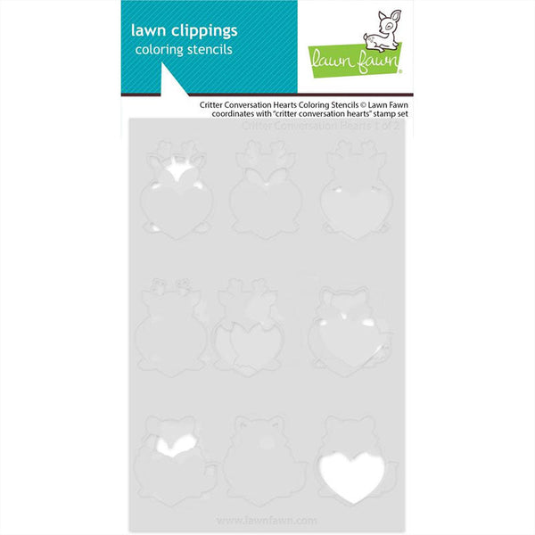 Lawn Fawn Stencil Critter Conversation Hearts