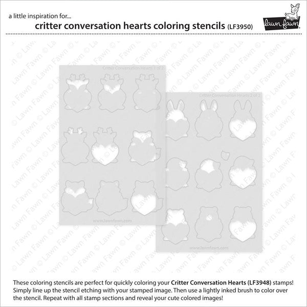 Lawn Fawn Stencil Critter Conversation Hearts