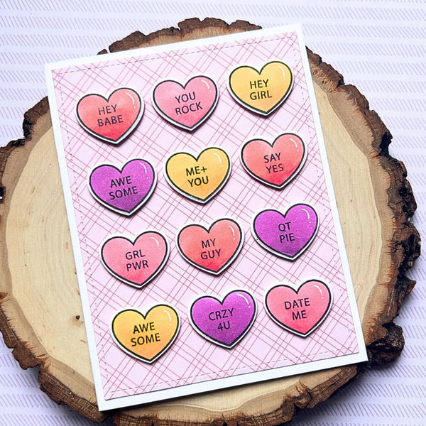 Lawn Fawn Clear Stamps Critter Conversation Hearts Add-On