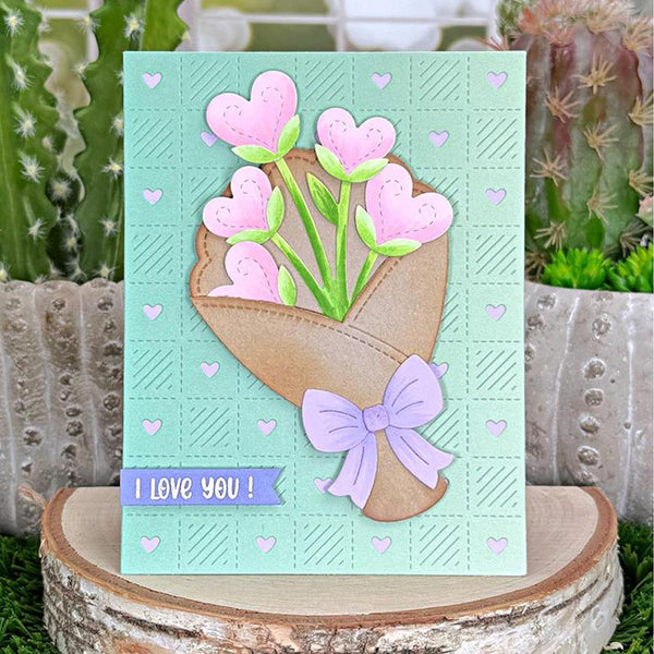 Lawn Fawn Dies Checkered Hearts Backdrop: Portrait