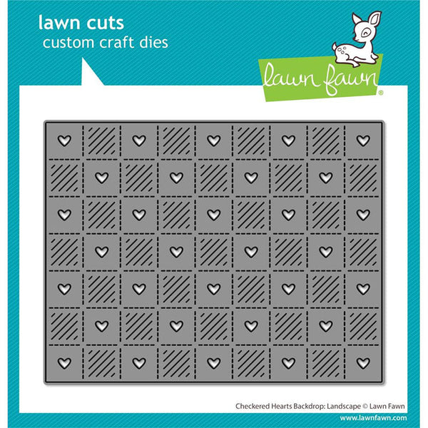 Lawn Fawn Dies Checkered Hearts Backdrop: Landscape