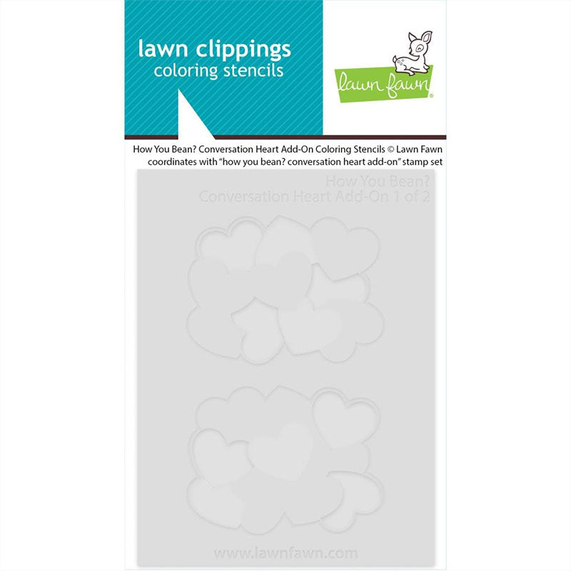 Lawn Fawn Stencil How You Bean? Conversation Heart Add-On
