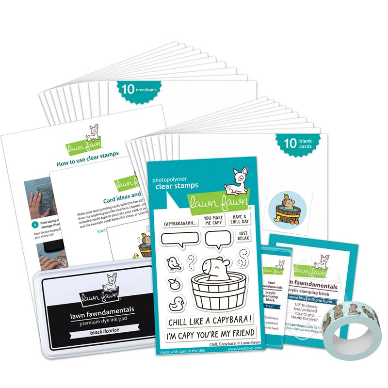 Lawn Fawn Kids Cardmaking Kit Chill, Capybara!