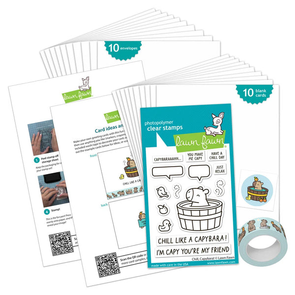 Lawn Fawn Kids Cardmaking Kit Mini Chill, Capybara!