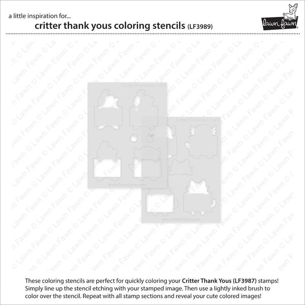 Lawn Fawn Stencil Critter Thank Yous