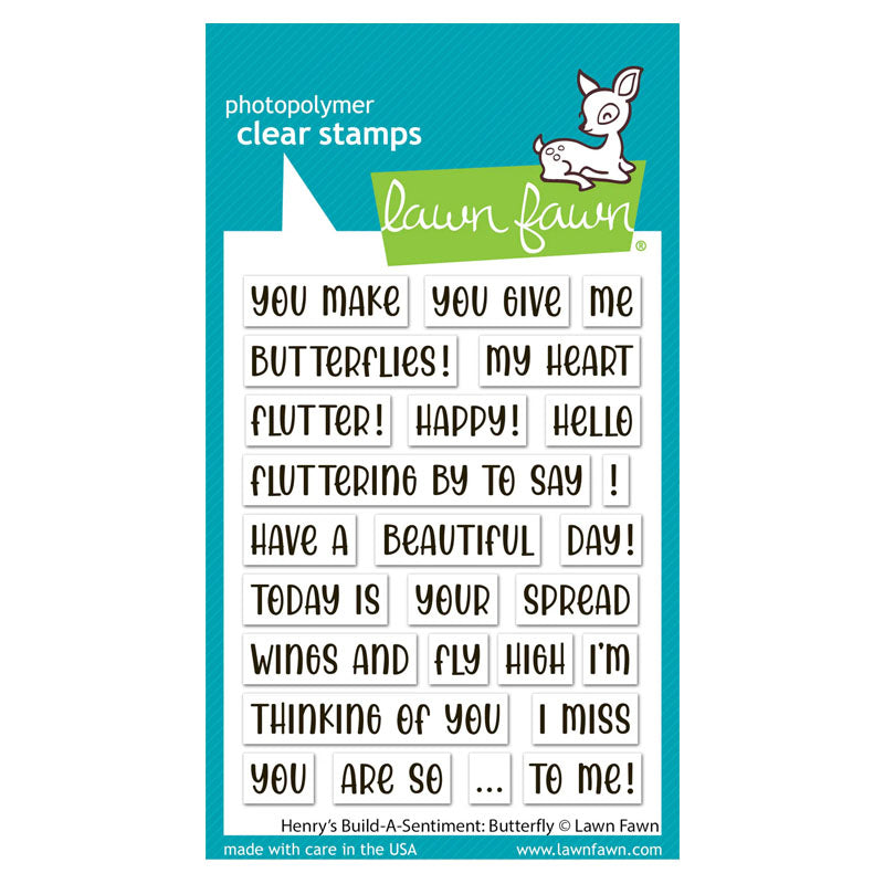 Lawn Fawn Clear Stamps Henry's Build-A-Sentiment: Butterfly