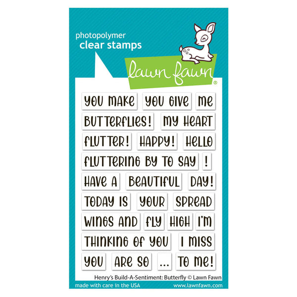 Lawn Fawn Clear Stamps Henry's Build-A-Sentiment: Butterfly