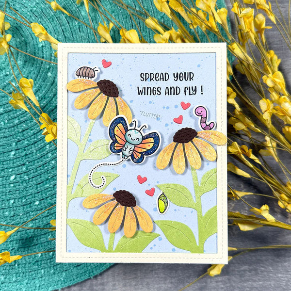 Lawn Fawn Clear Stamps Henry's Build-A-Sentiment: Butterfly