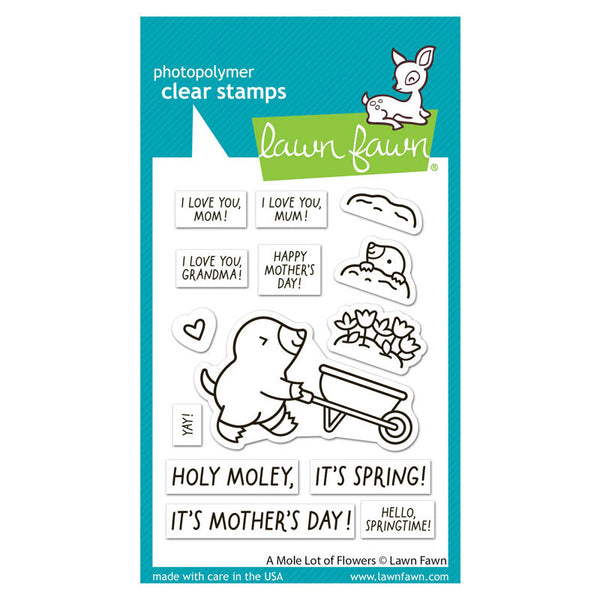 Lawn Fawn Clear Stamps A Mole Lot Of Flowers