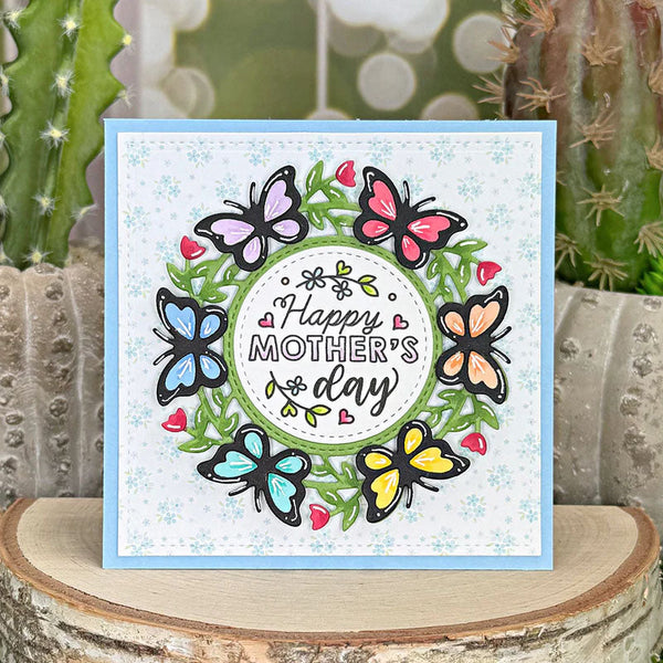 Lawn Fawn Dies Magic Iris Butterfly Wreath Add-On