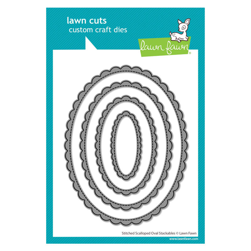 Lawn Fawn Dies Stitched Scalloped Oval Stackables