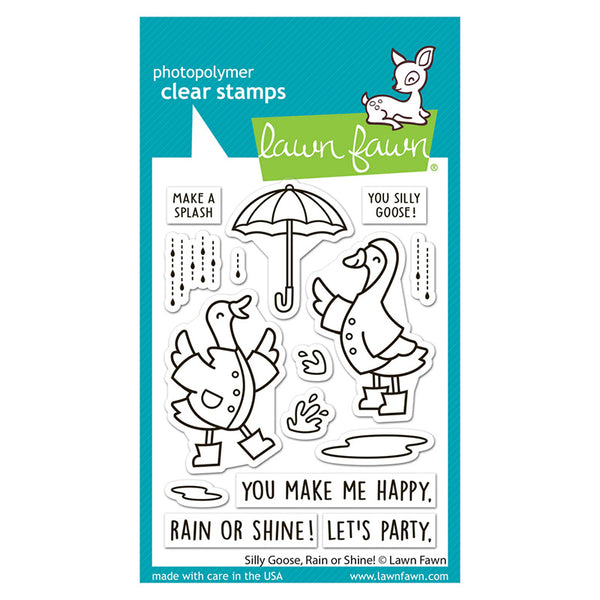 Lawn Fawn Clear Stamps Silly Goose, Rain or Shine