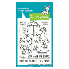 Lawn Fawn Clear Stamps Silly Goose, Rain or Shine