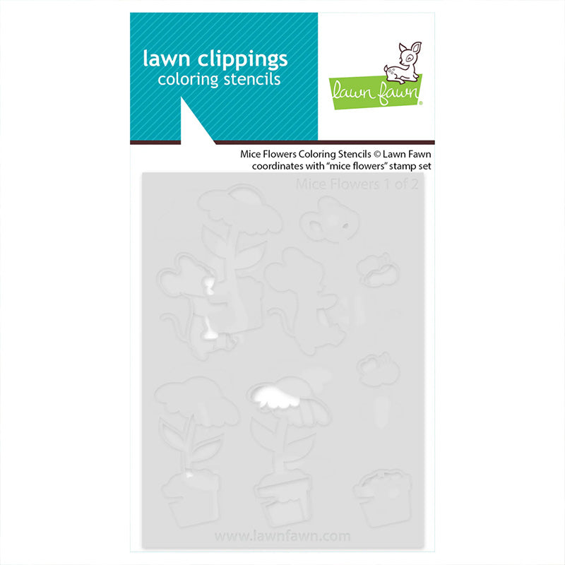 Lawn Fawn Stencil Mice Flowers