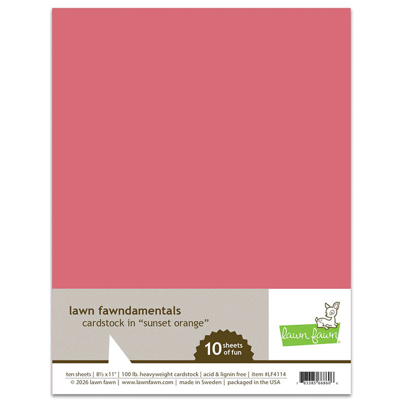 Lawn Fawn Cardstock 8.5x11 Sunset Orange