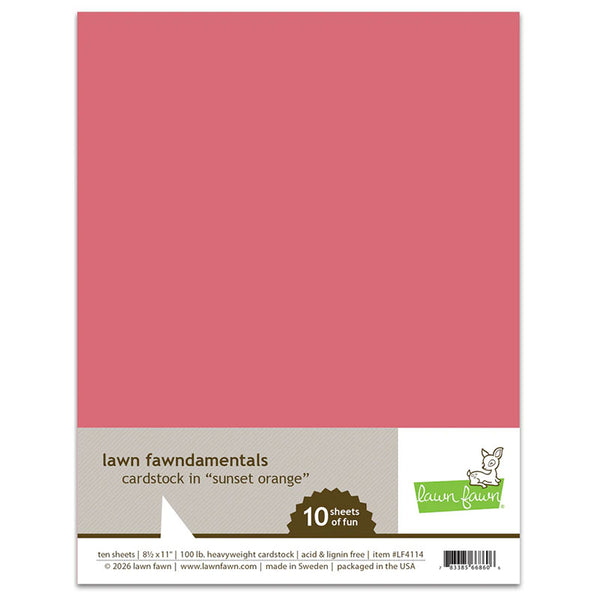 Lawn Fawn Cardstock 8.5x11 Sunset Orange