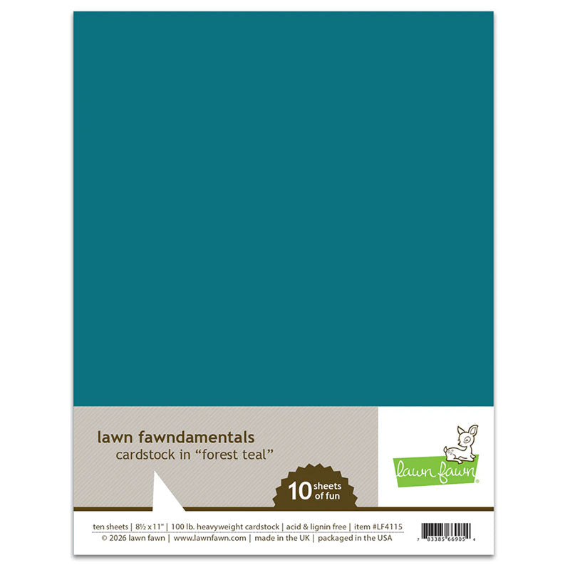 Lawn Fawn Cardstock 8.5x11 Forest Teal